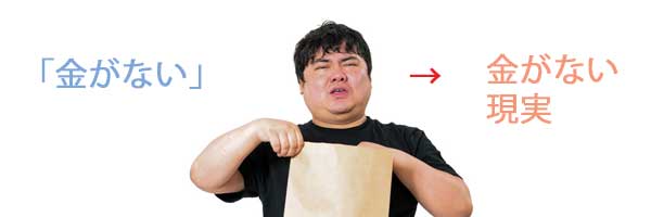 引き寄せの法則やり方金がない